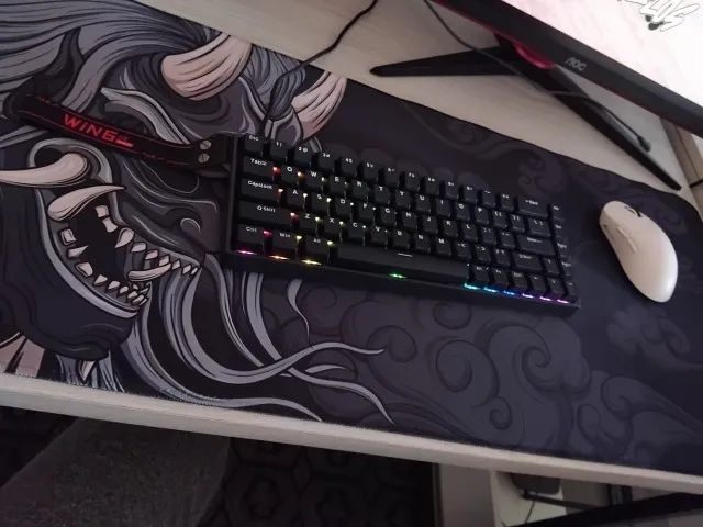 Teclado magnético AULA WIN60 WIN68 HE e Mousepad Japonês grande 80x35cm de brinde - Foto 2