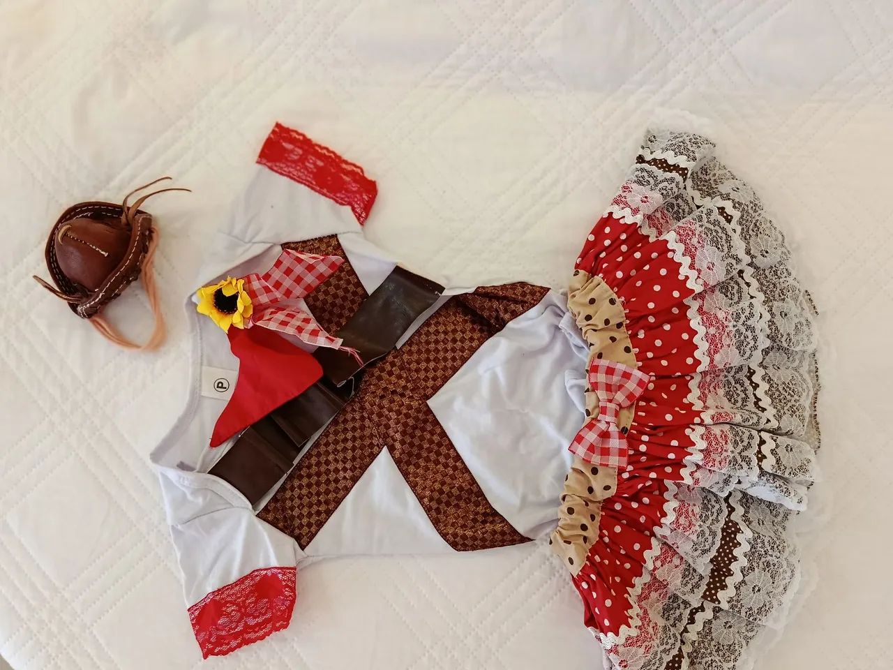 Fantasia Caipira Infantil - Roupa de Festa Junina - Foto 3