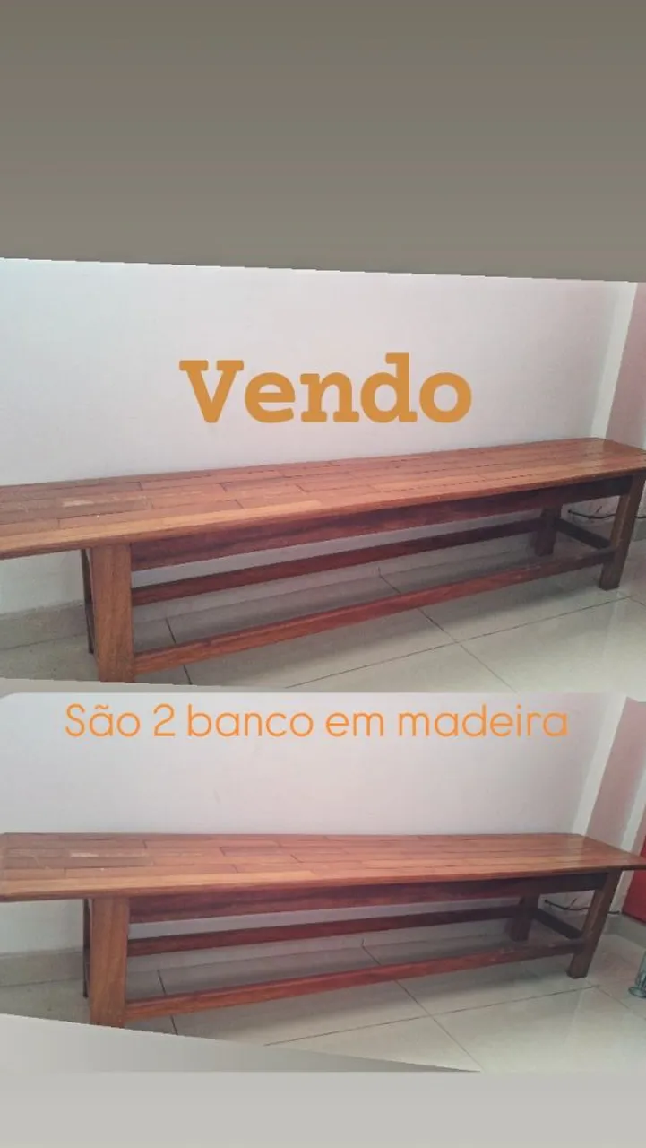 2 Bancos de Madeira para Venda
