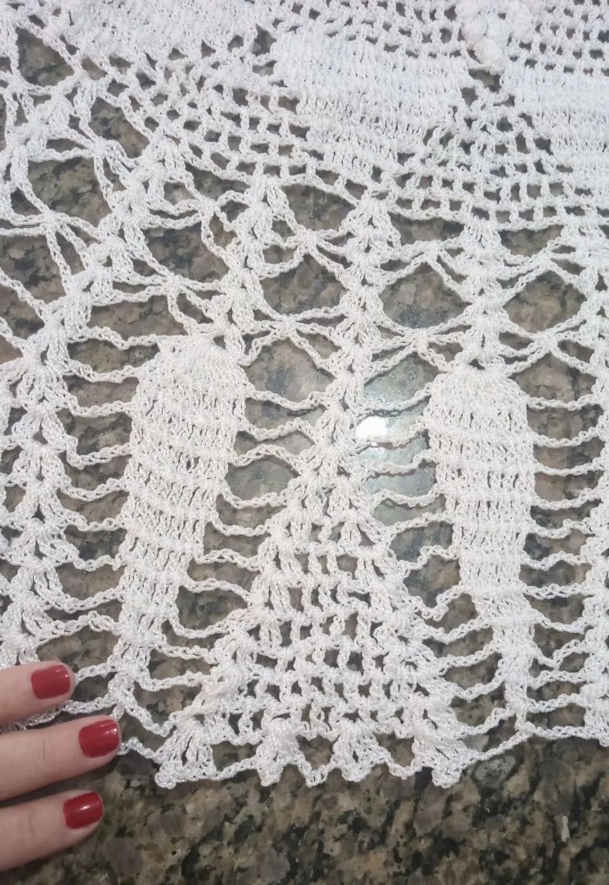 Toalha de mesa de crochê artesanal - Foto 5
