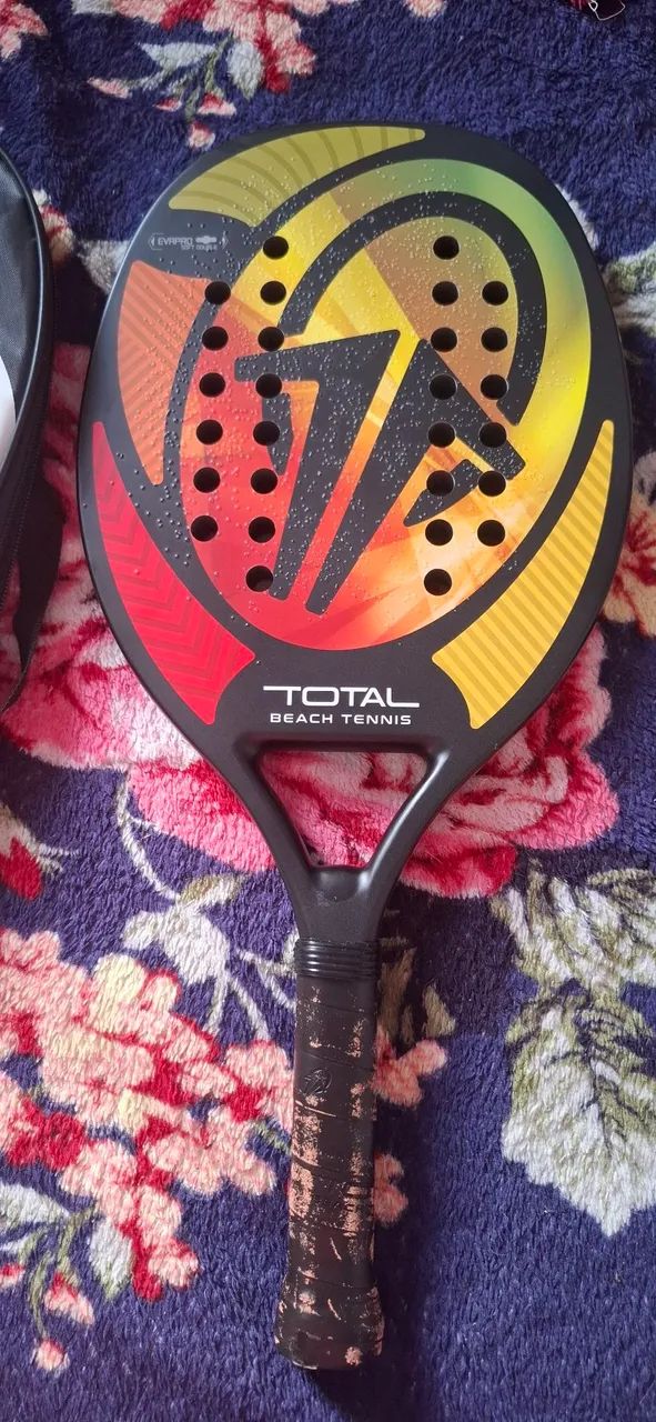 Raquete Beach Tennis Total Fun 100% Carbono + Raqueteira