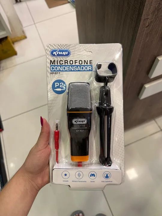 Microfone Condensador Knup KP-917 - Novo