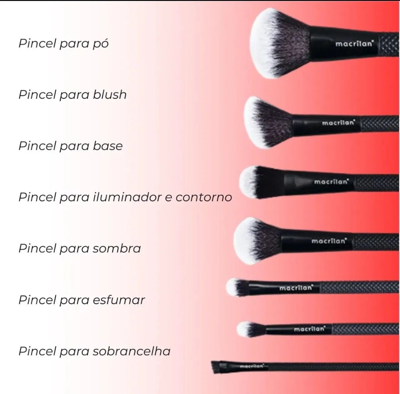 Kit de Pincéis Macrilan Noir - Profissional - Foto 4