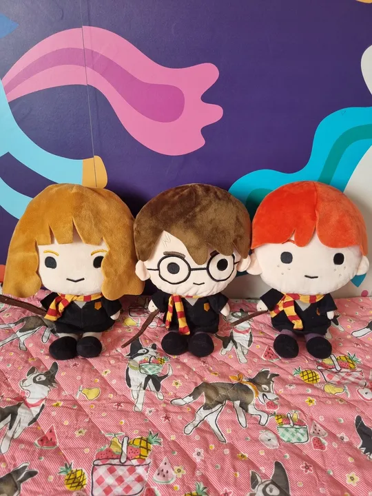 Trio de Pelúcias Harry Potter - Hermione, Harry e Rony
