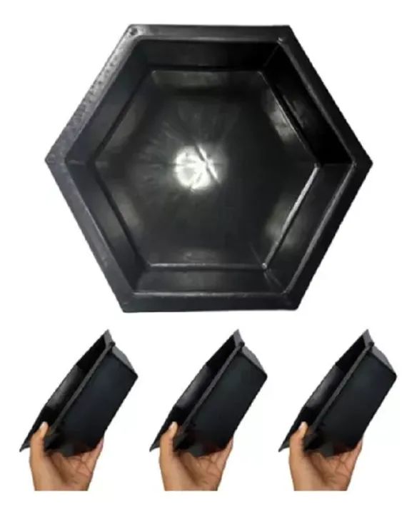 Pacote Com 10 Formas Plásticas 25x25x6cm Para Sextavado Paver Bloquete