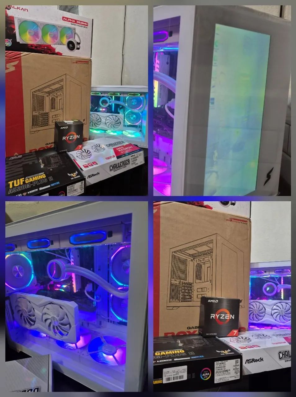 Pc Gamer Ryzen7 5700x com display novo branco com NF