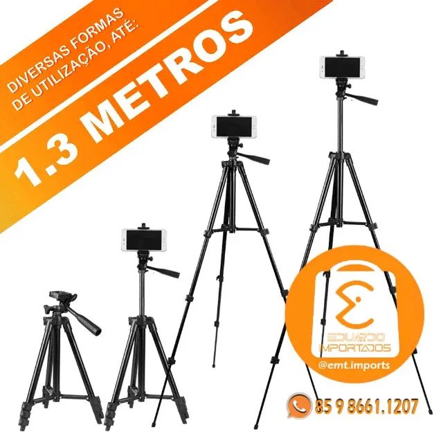 Tripé Multifuncional 1.3 Metros Com Suporte de Celular LEY-3120B - Foto 4