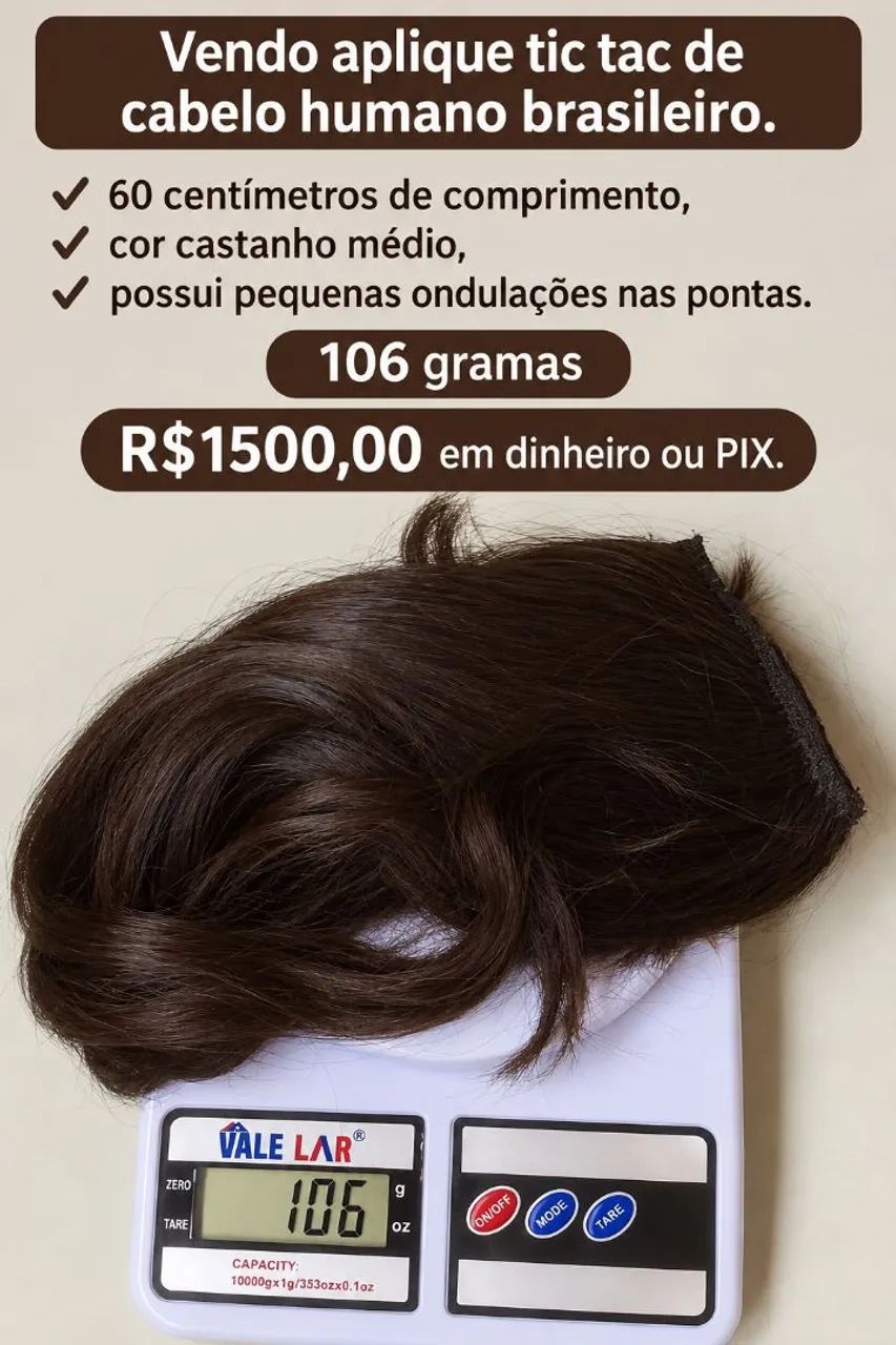 Aplique tic tac cabelo humano  - Foto 2