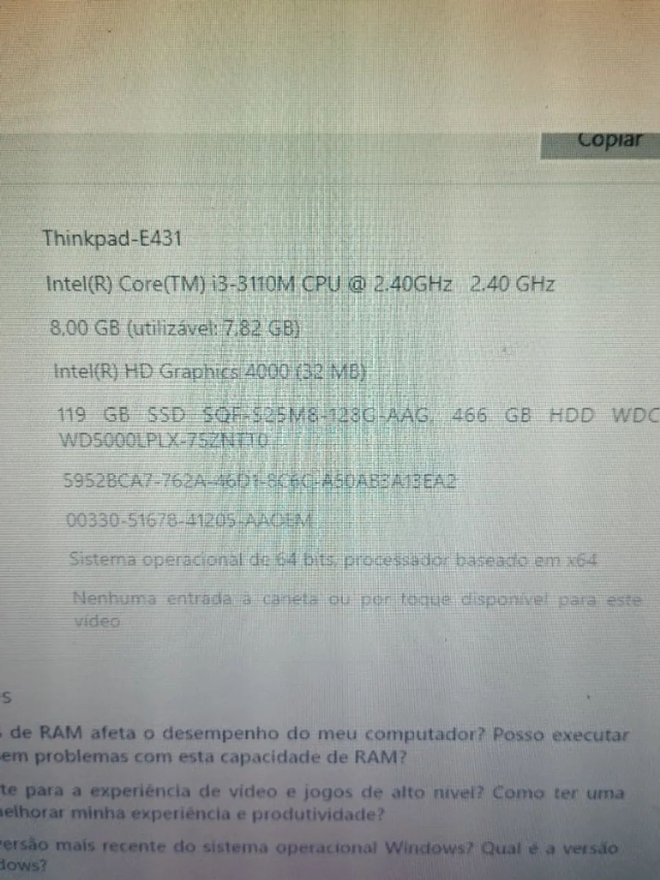 Vendo notebook Lenovo thinkpad e-431 em ótimo estado - Foto 4