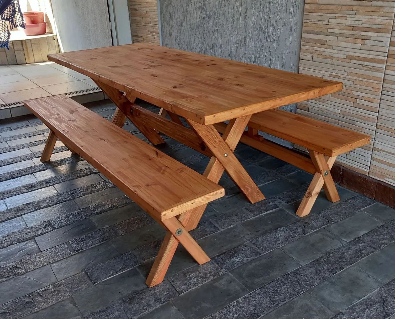 Conjunto de Mesa Natural 2 metros  - Foto 3