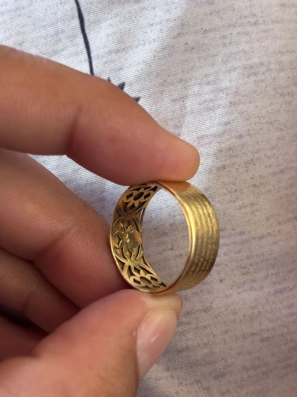 Anel de ouro 18k Pai nosso 4.9g - Foto 2