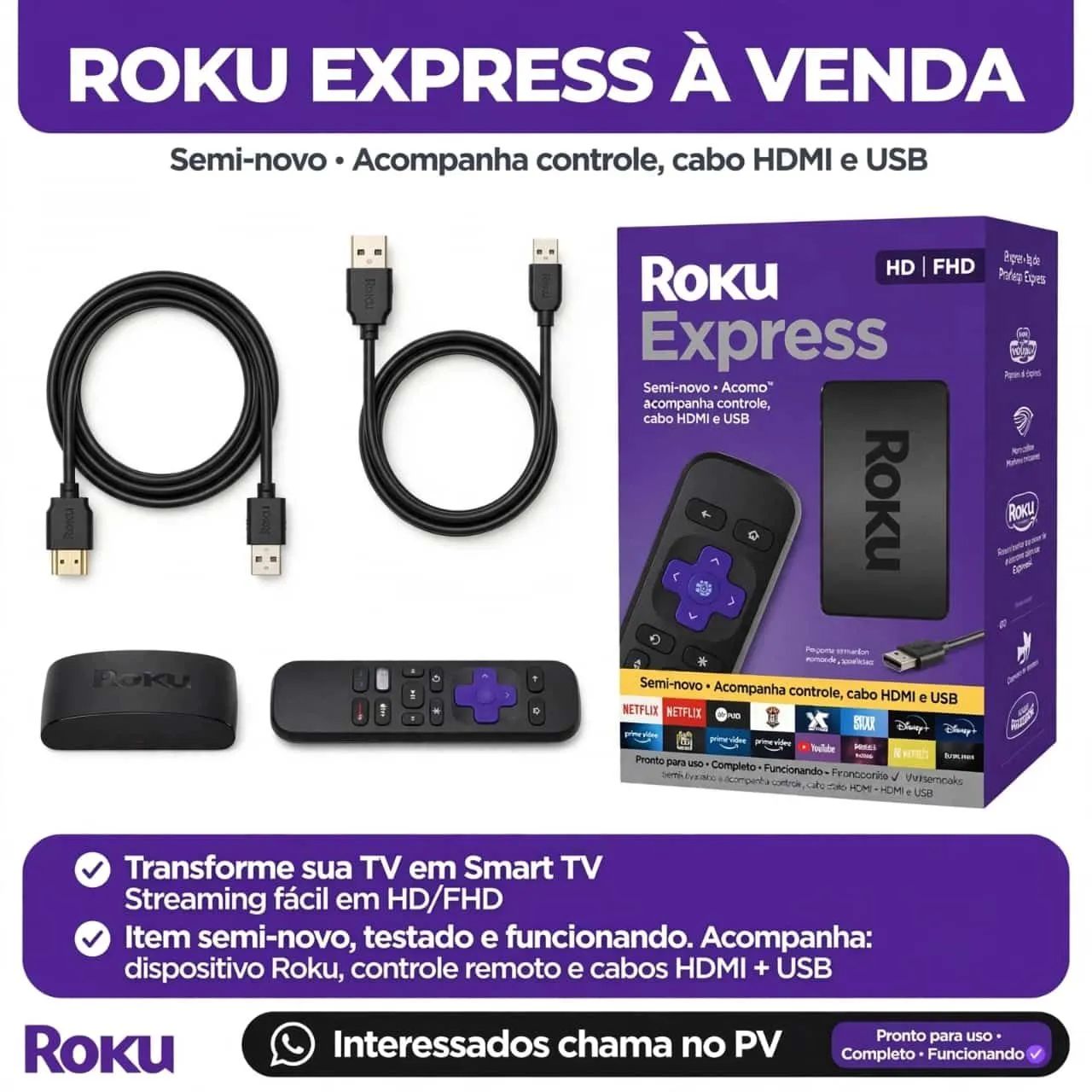 Vende se aparelho roku express valor 250 reais 