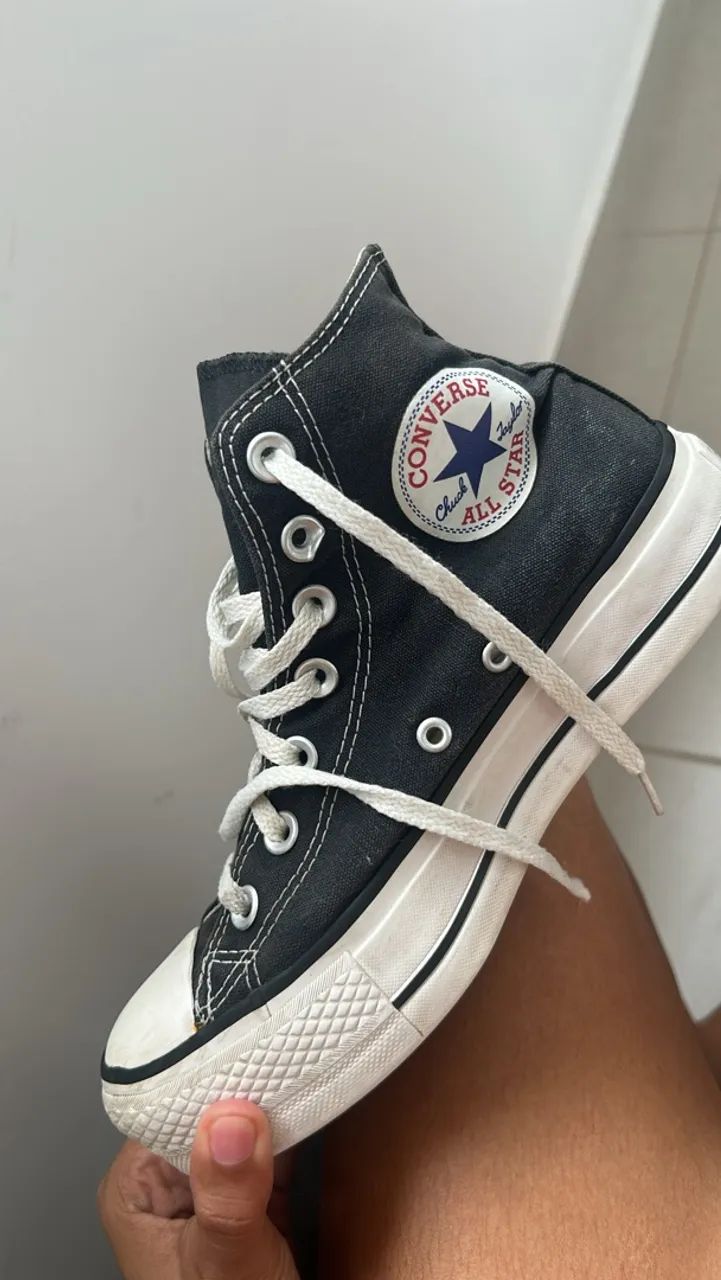 All star preto plataforma 