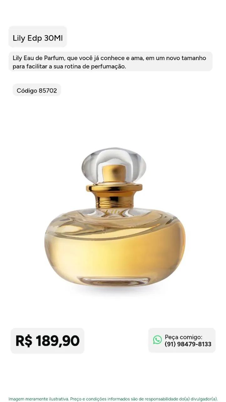 PERFUME LILLY EAU DE PARFUM DO BOTICÁRIO. - Foto 2