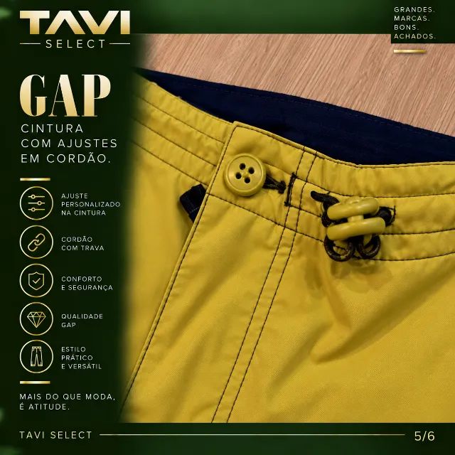 Calça GAP Cargo Amarela - M - Foto 5