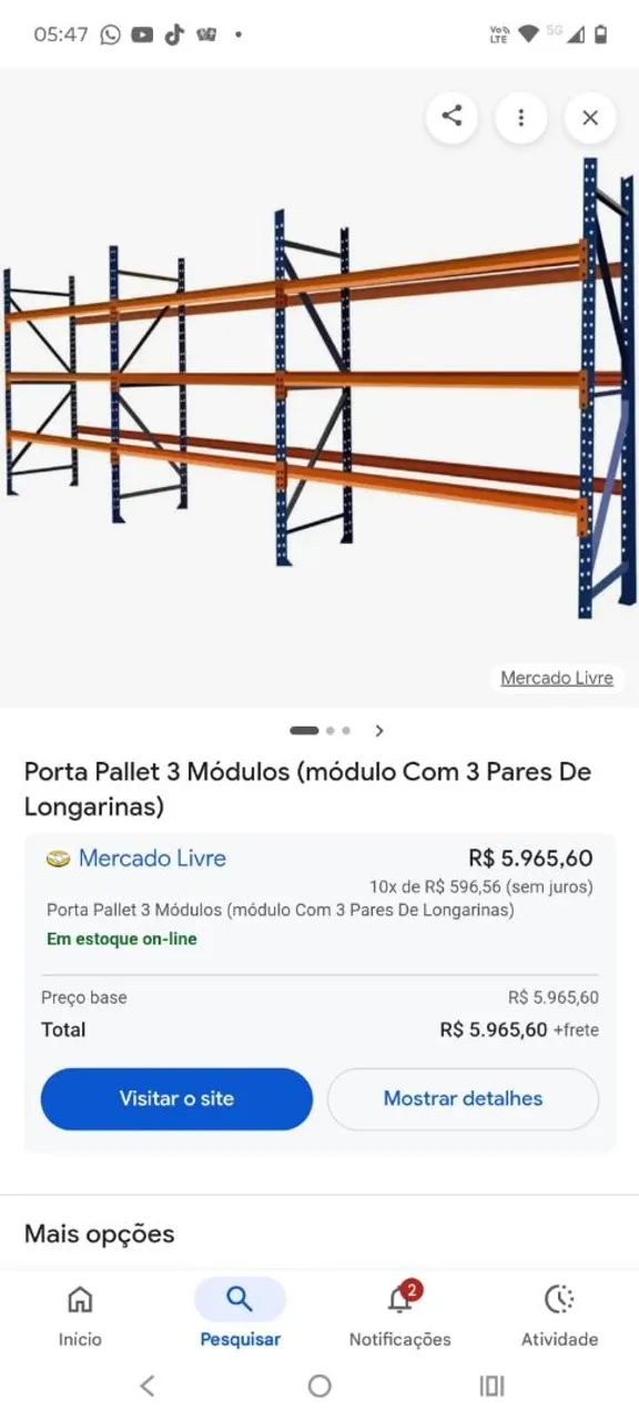 Porta Pallets até 500kg preto com laranja - Foto 3