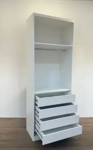 CABIDEIRO COM 04 GAVETAS E MALEIRO - CLOSET 100% MDF 