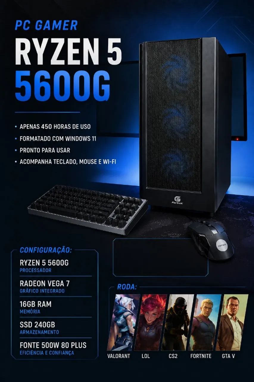 PC Gamer Ryzen 5 5600G + 16GB 