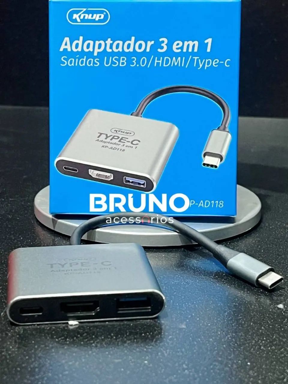 Adaptador Tipo C 3 em 1