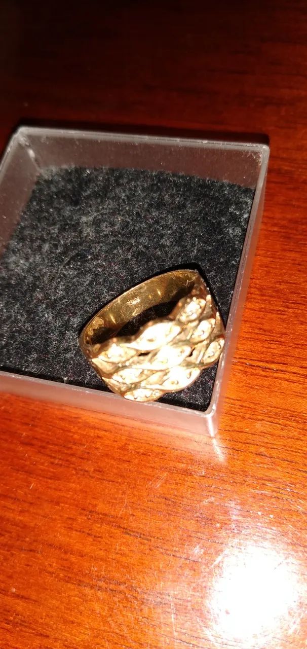 Anel banhado a ouro com brilhantes - Foto 4