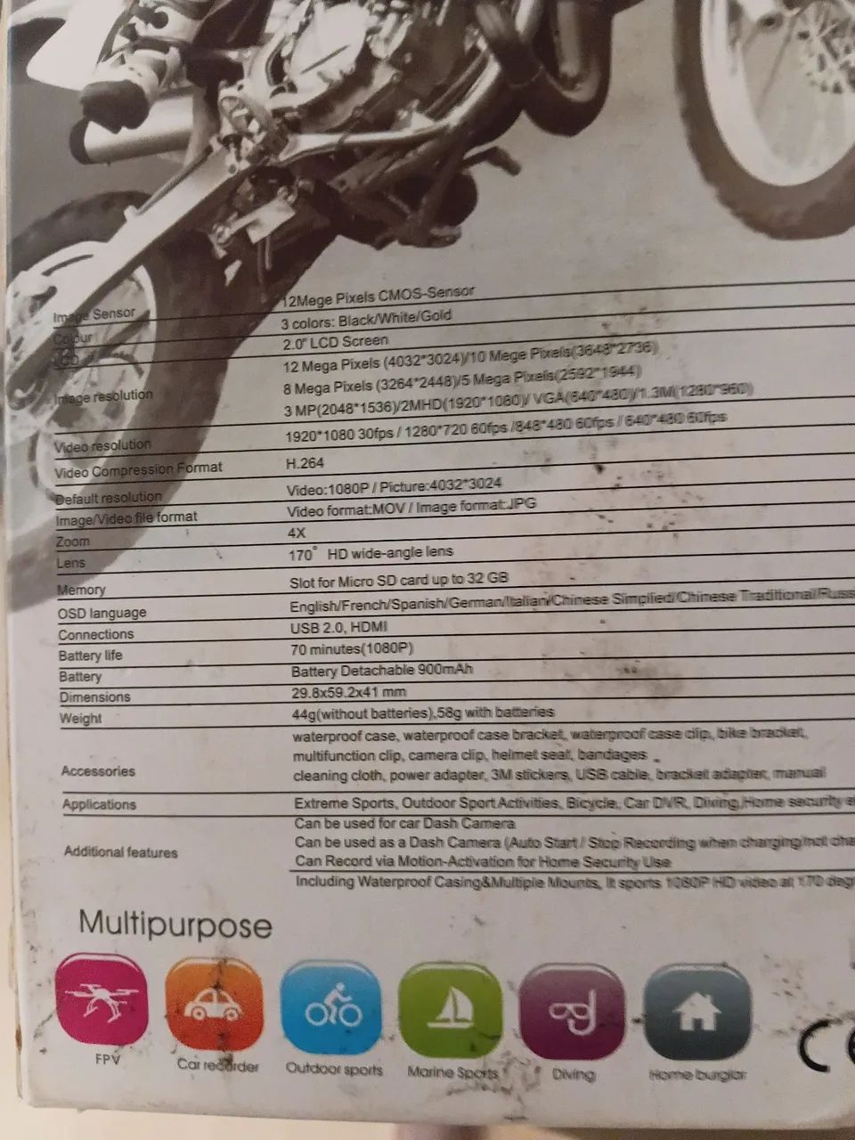Câmera de ação tipo Gopro + acessórios nova - Foto 2