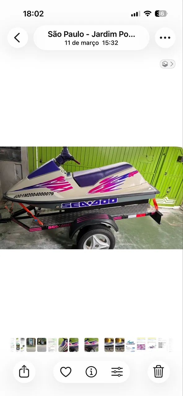 Jetski Seadoo SP 580 + Carretinha - Foto 4
