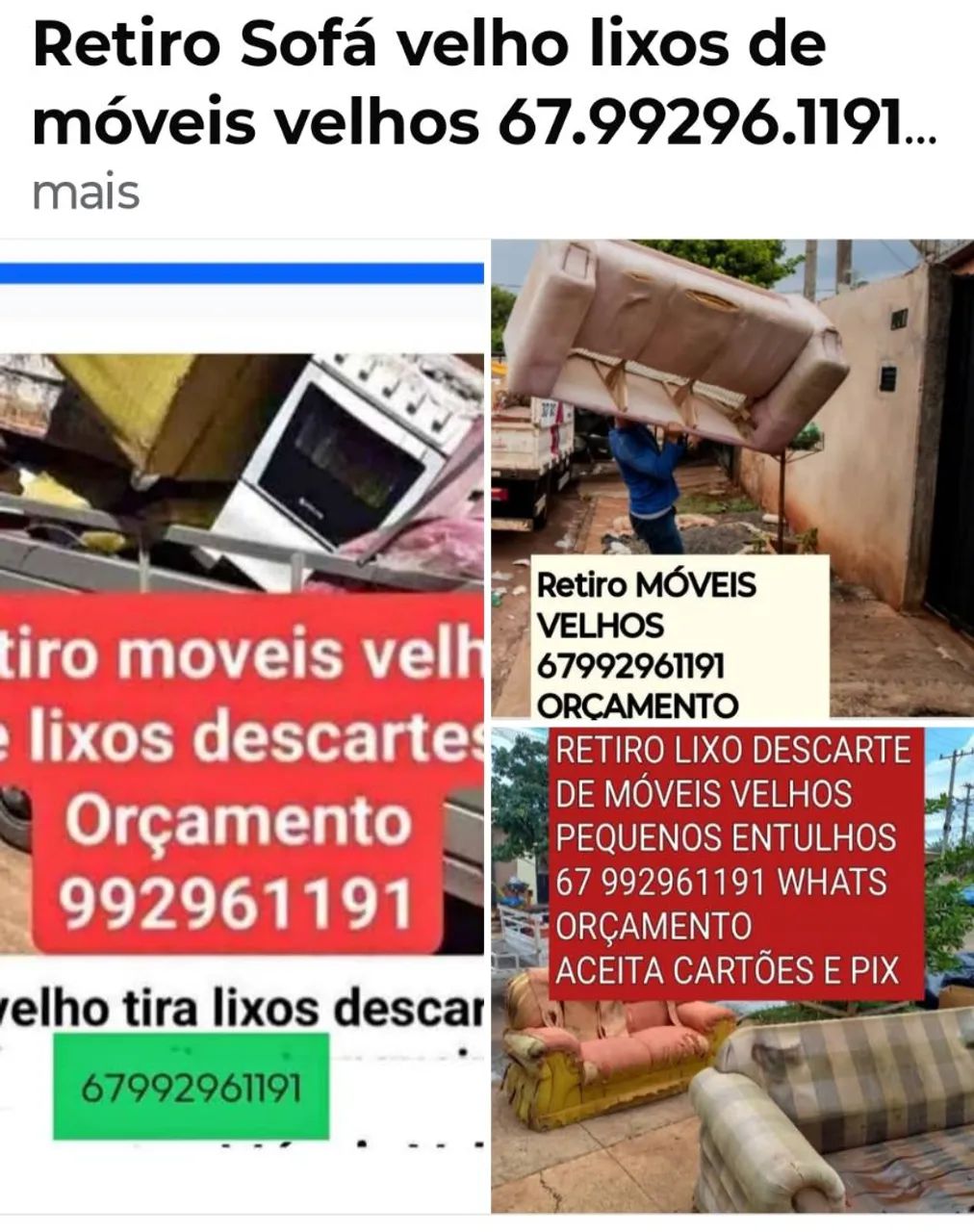 Sofá velho removedor móveis velhos lixo entulho sofa  - Foto 3