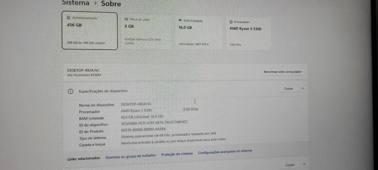 PC GAMER RYZEN 5500 + GTX1660 SUPER - Foto 2