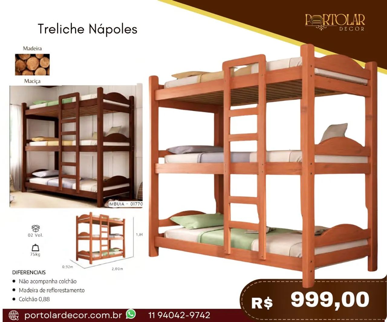 Treliche Nápoles , à pronta entrega 
