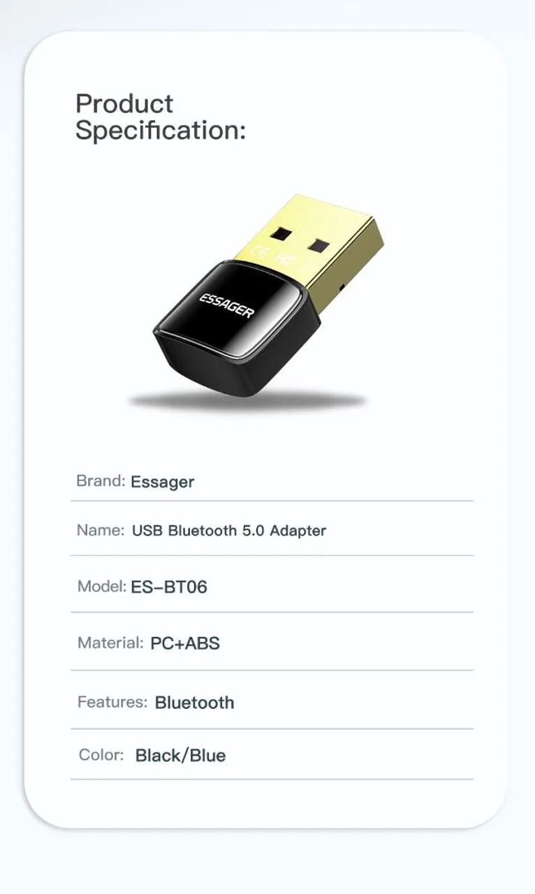 Adapitador bluetooth 5.0 para notebook pc - Foto 4