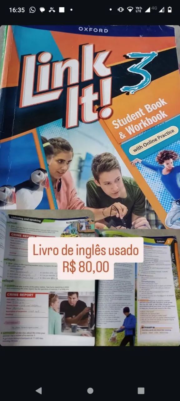 Vendo livro de inglês Link It! 3