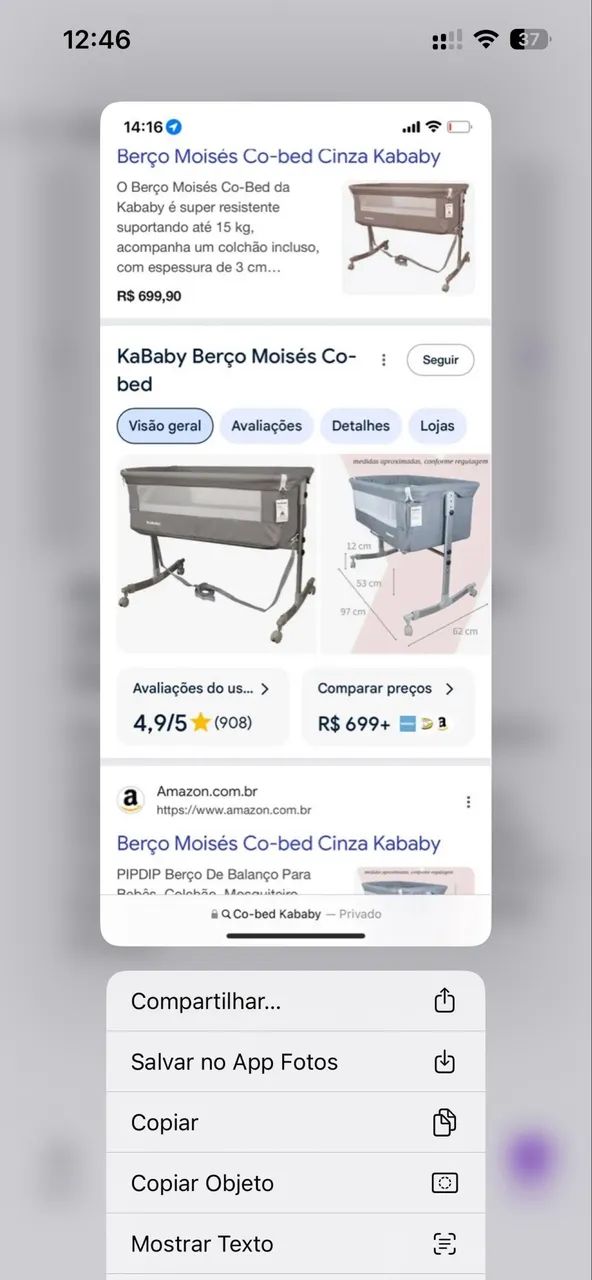 Berço portátil acoplável Kababy + colchão + ninho   - Foto 2