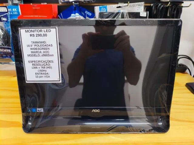 Monitor LED 18.5 Polegadas c/ Cabos Garantia Parcelamos Microcerto