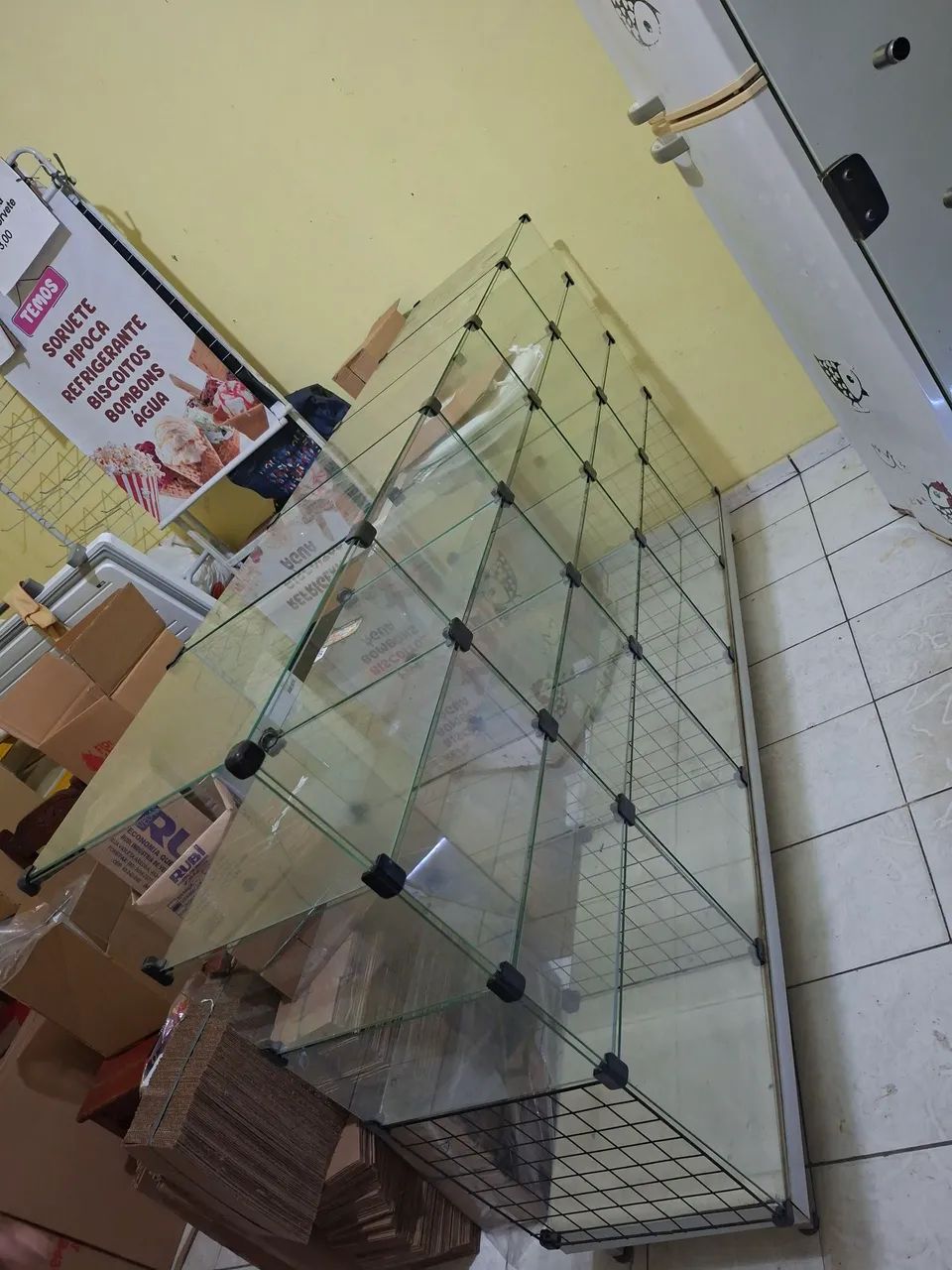 Vitrine de vidro para loja