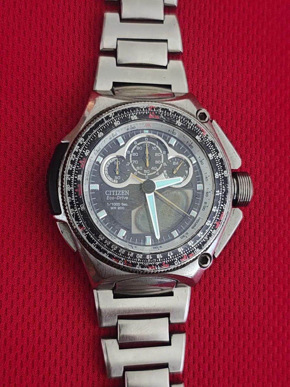 Relógio Citizen Jw0051-55e Eco-drive Super Cronógrafo PARADO 