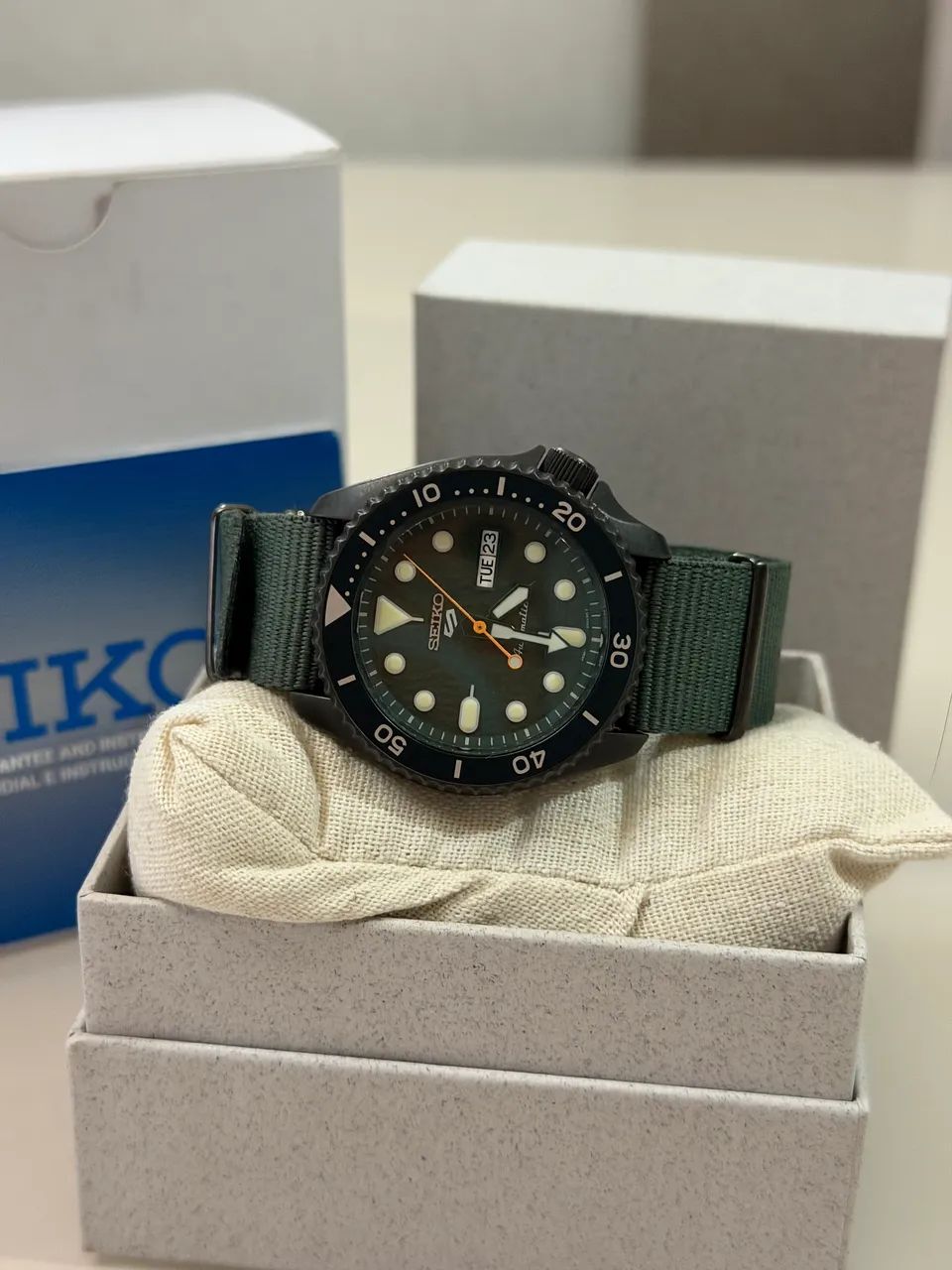 Relógio Seiko 5 green hulk avocado  - Foto 3