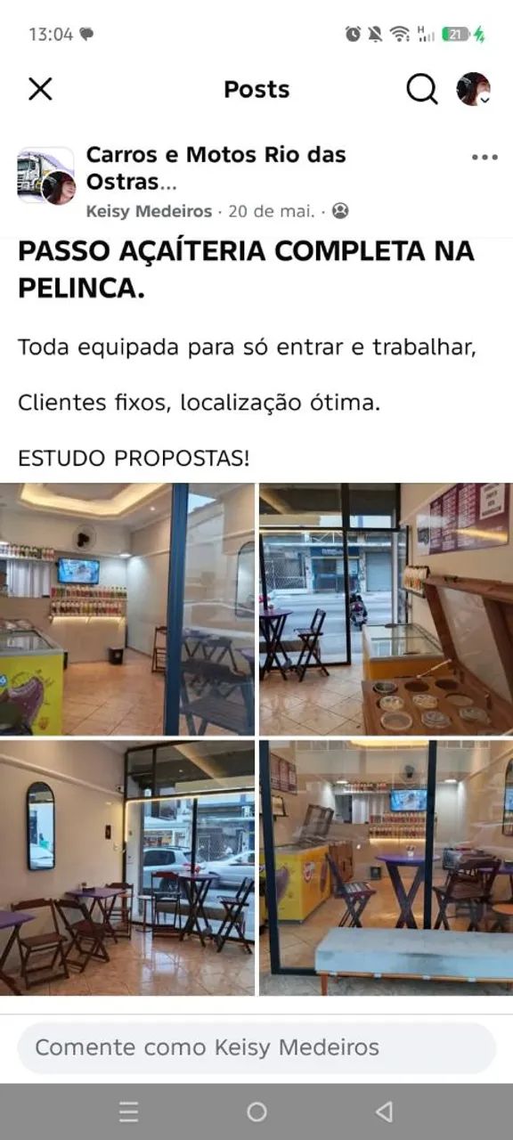 VENDO AÇAITERIA PELINCA 10MIL