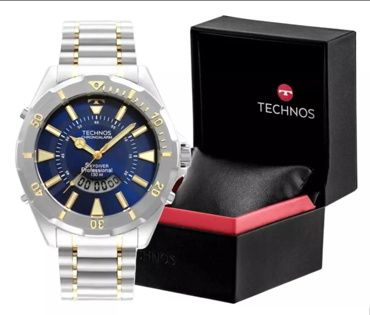 Relógio Technos Masculino Skydiver Anadigi Prata WT2050AB/1A - Foto 3