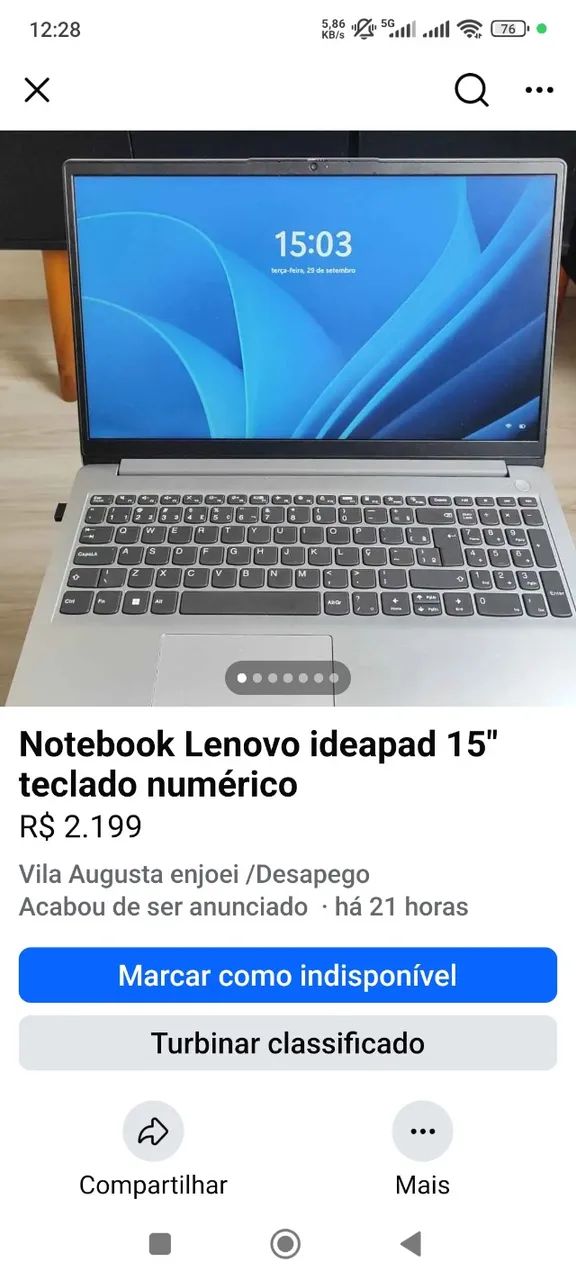Notebook Lenovo ideapad slin