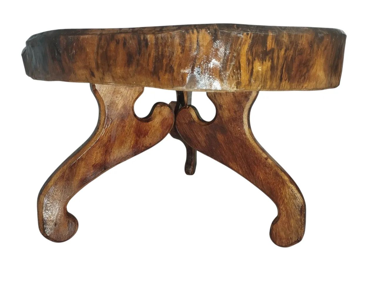 Mesa De madeira Maciça artesanal rústica - PEÇA ÚNICA  - Foto 3