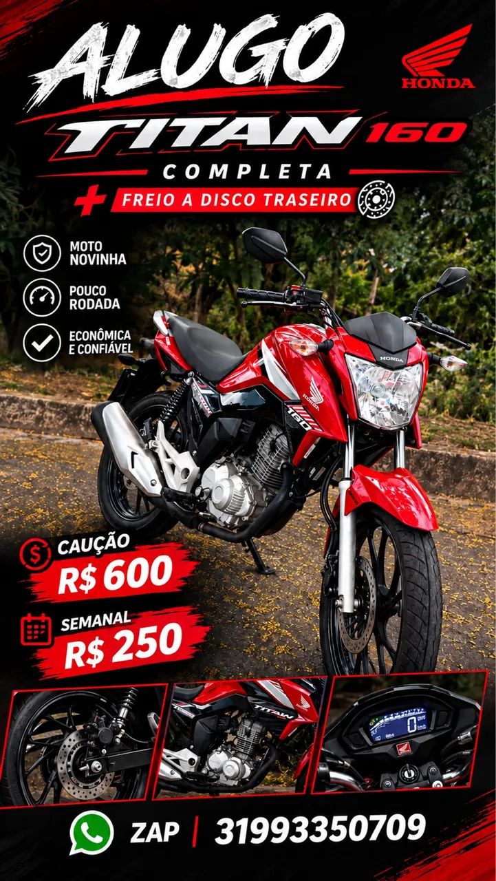 Aluguel de moto sem burocracia 