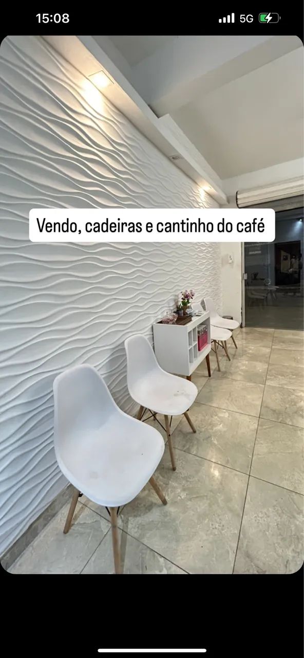 Vendo cadeiras e cantinho do café 