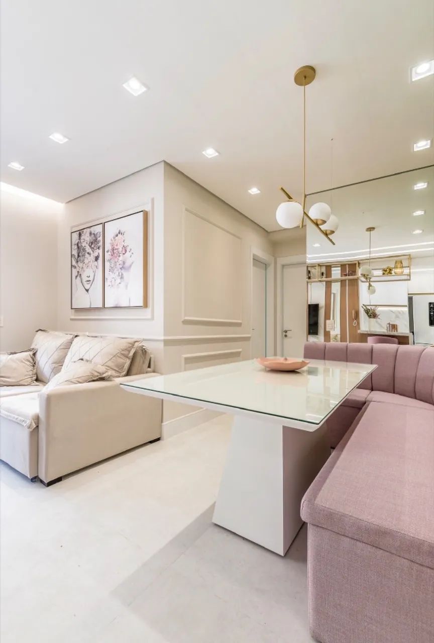 Mesa de Jantar 1,80 x 0,90 - Lacca Off-White + Vidro