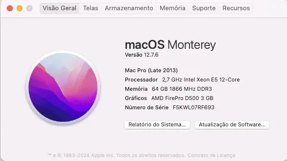 Mac Pro (Late 2013) | Xeon 12-Core | 64GB RAM | 1TB | FirePro D500