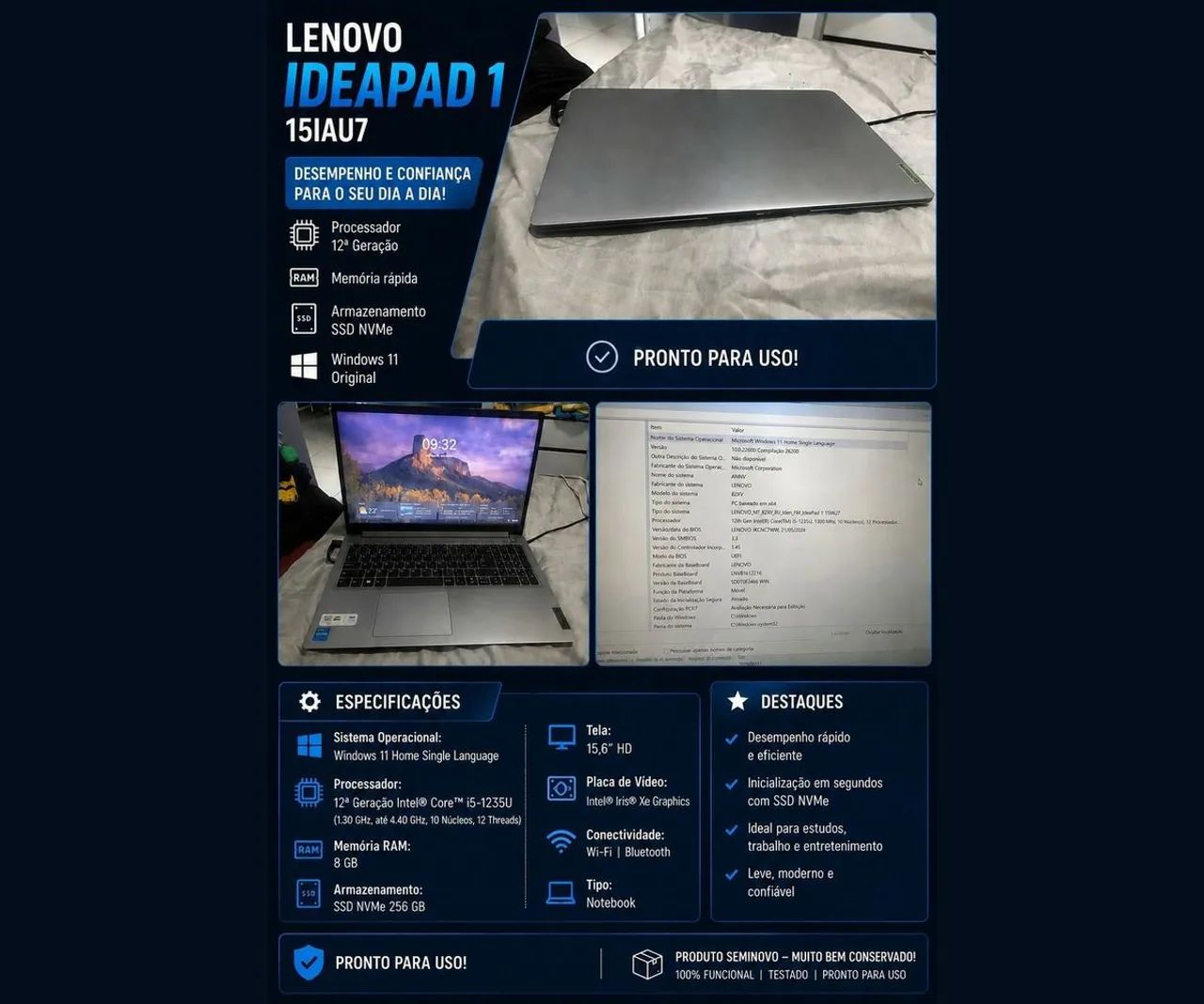 Notebook Lenovo IdeaPad 1 15IAU7