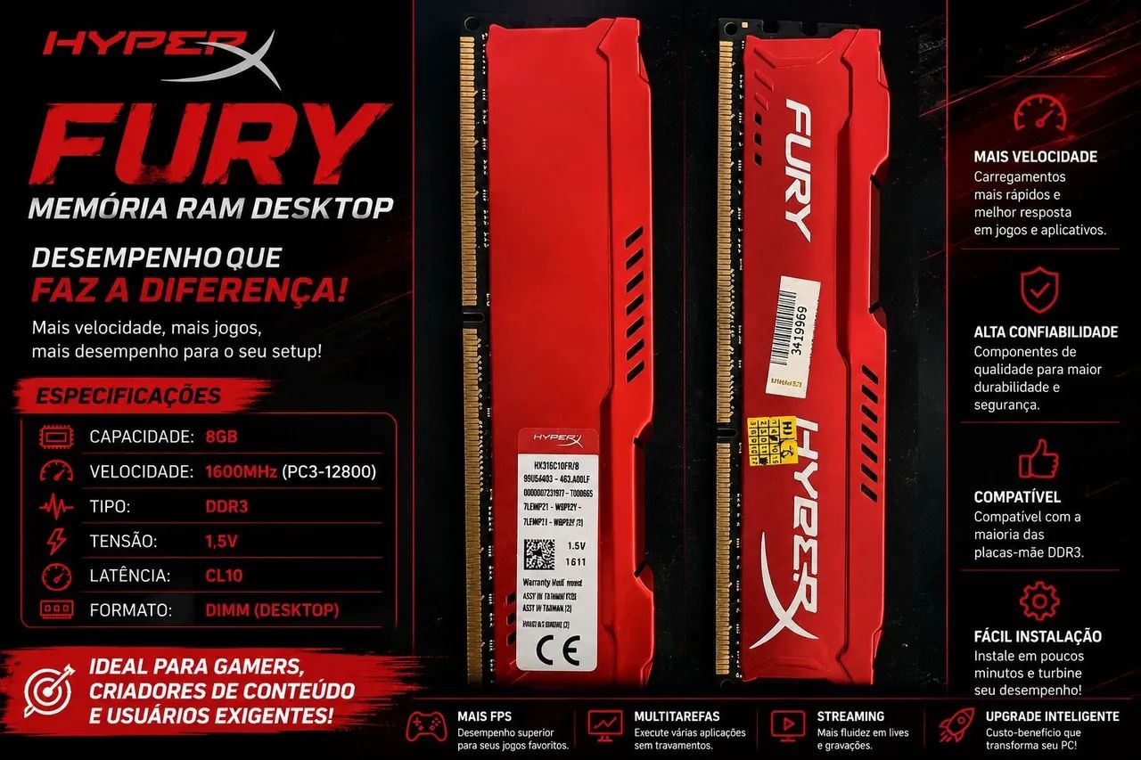 Memória ddr3 8g