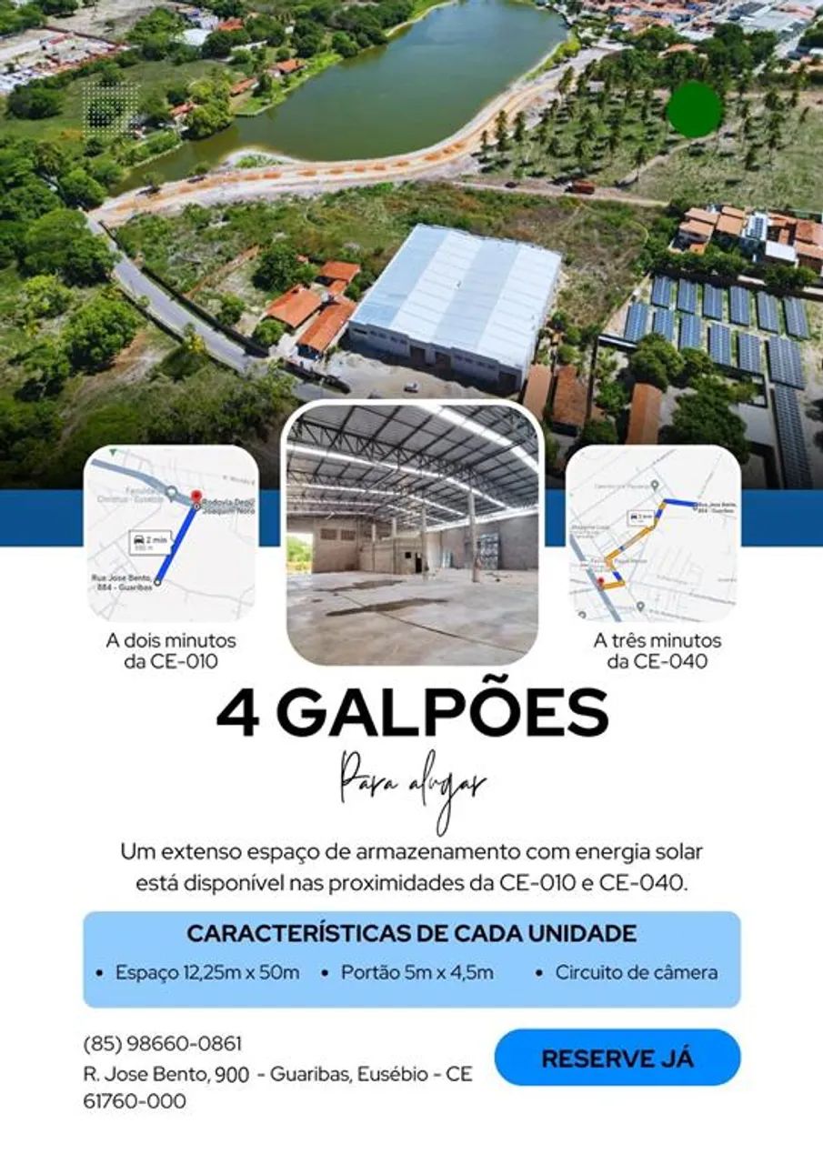 EXCELETE GALPÃO PRÓXIMO AO SHOPPING DO EUSÉBIO