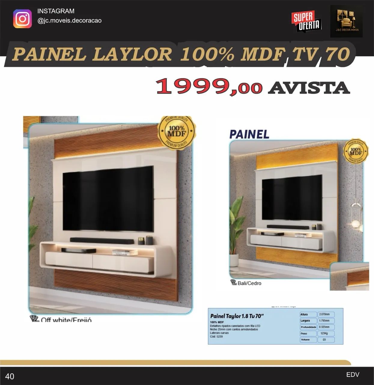 PAINEL TAYLOR MDF - Foto 2