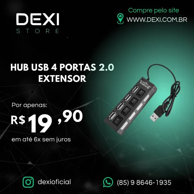HUB USB 4 PORTAS 2.0 EXTENSOR