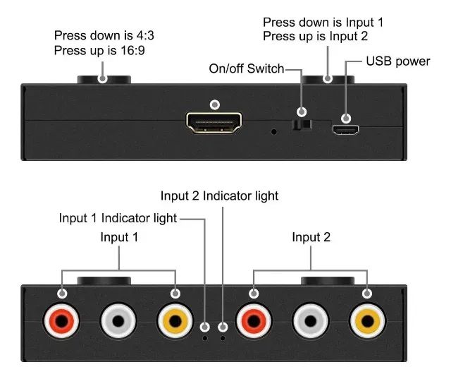 Conversor AV para HDMI de 2 portas - Foto 3
